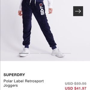 Super dry thick navy track pants